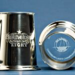 Pewter Tankard, 16 oz., 4.5″ H,Glass Bottom